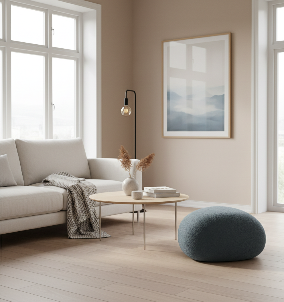 Design organische poef ovaal - meerdere kleuren