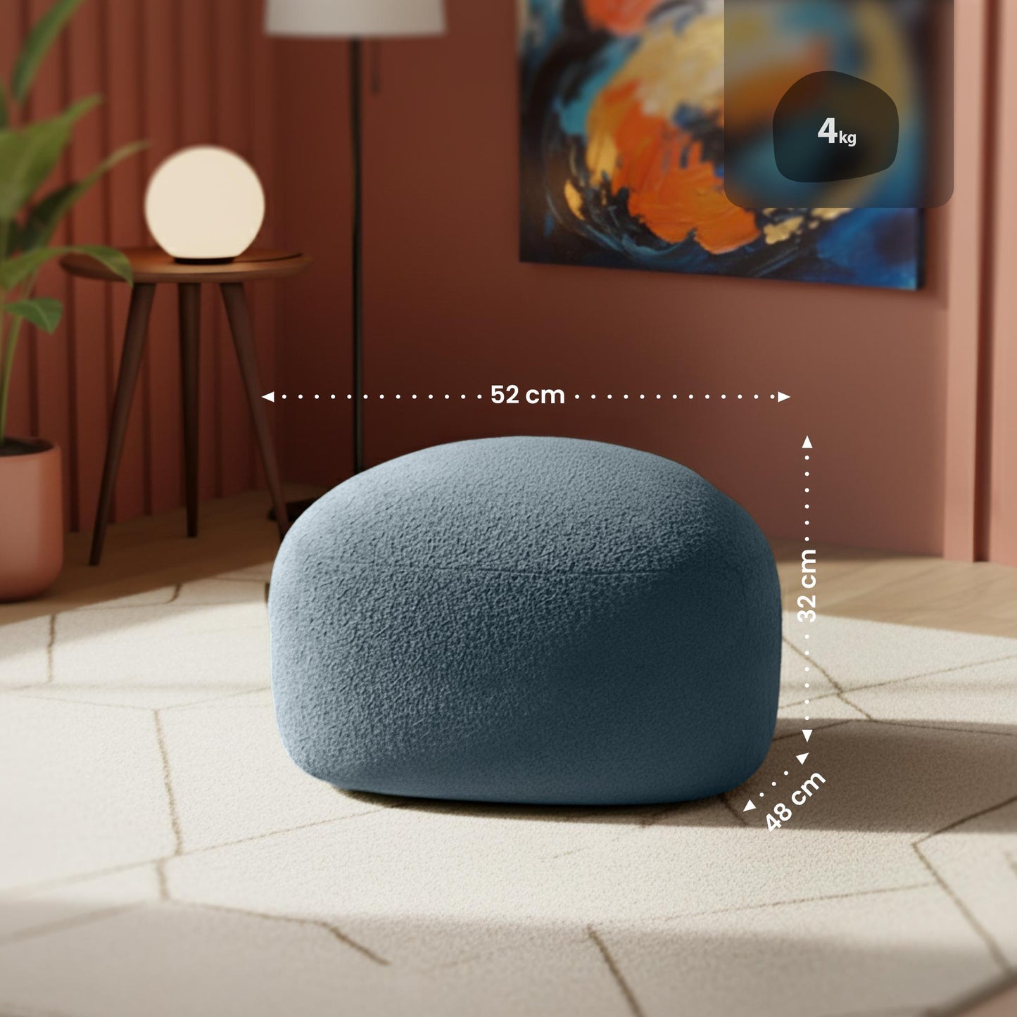 Design organische poef ovaal - meerdere kleuren