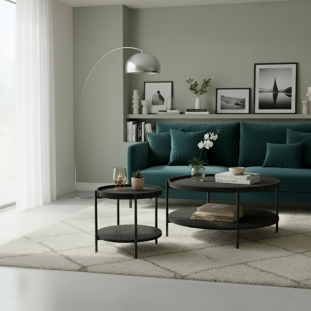 Salontafel rond met opbergruimte hout - meerdere kleuren en maten