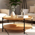 Salontafel rond met opbergruimte hout - meerdere kleuren en maten