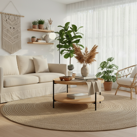 Salontafel rond met opbergruimte hout - meerdere kleuren en maten