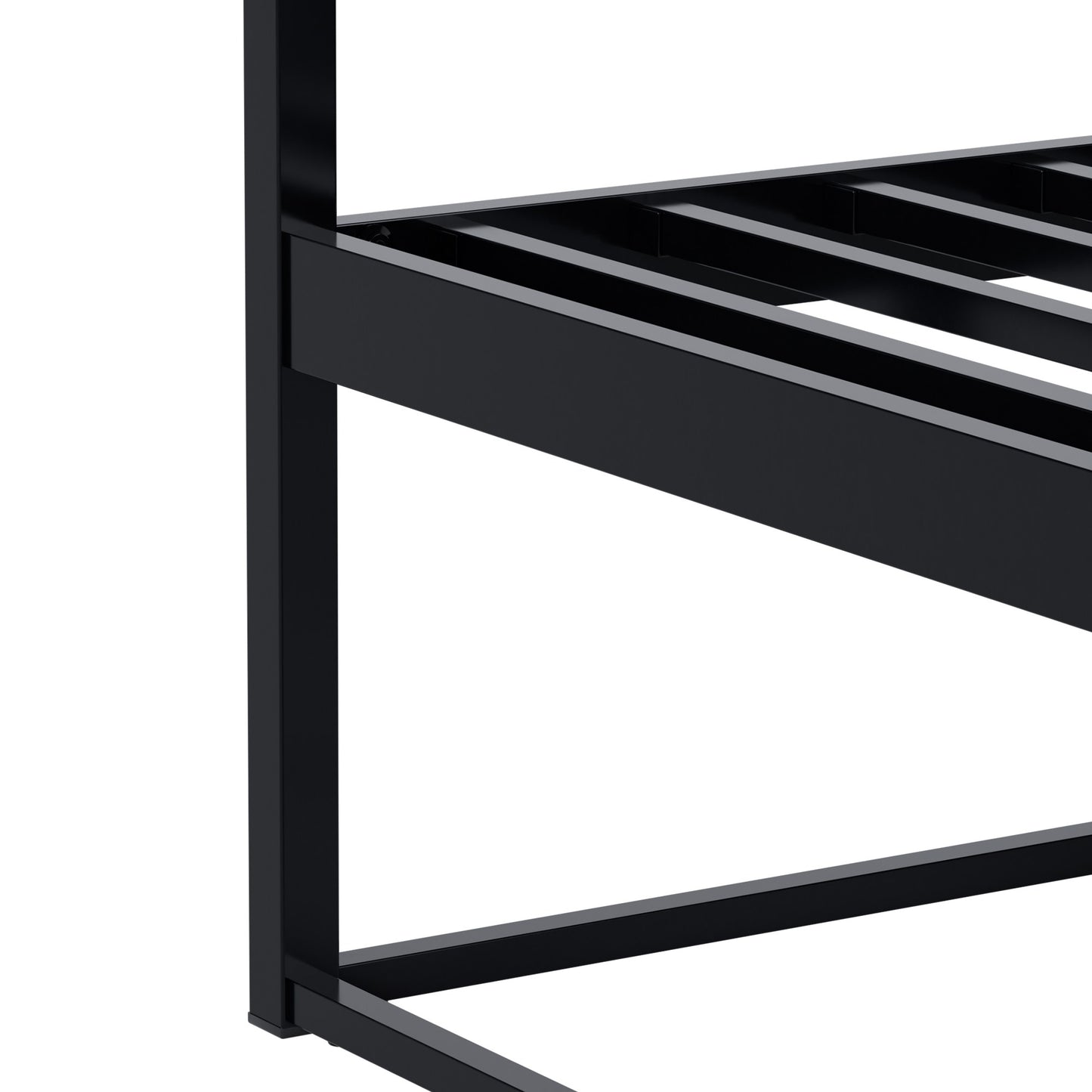 Hemelbed modern metaal zwart - meerdere maten