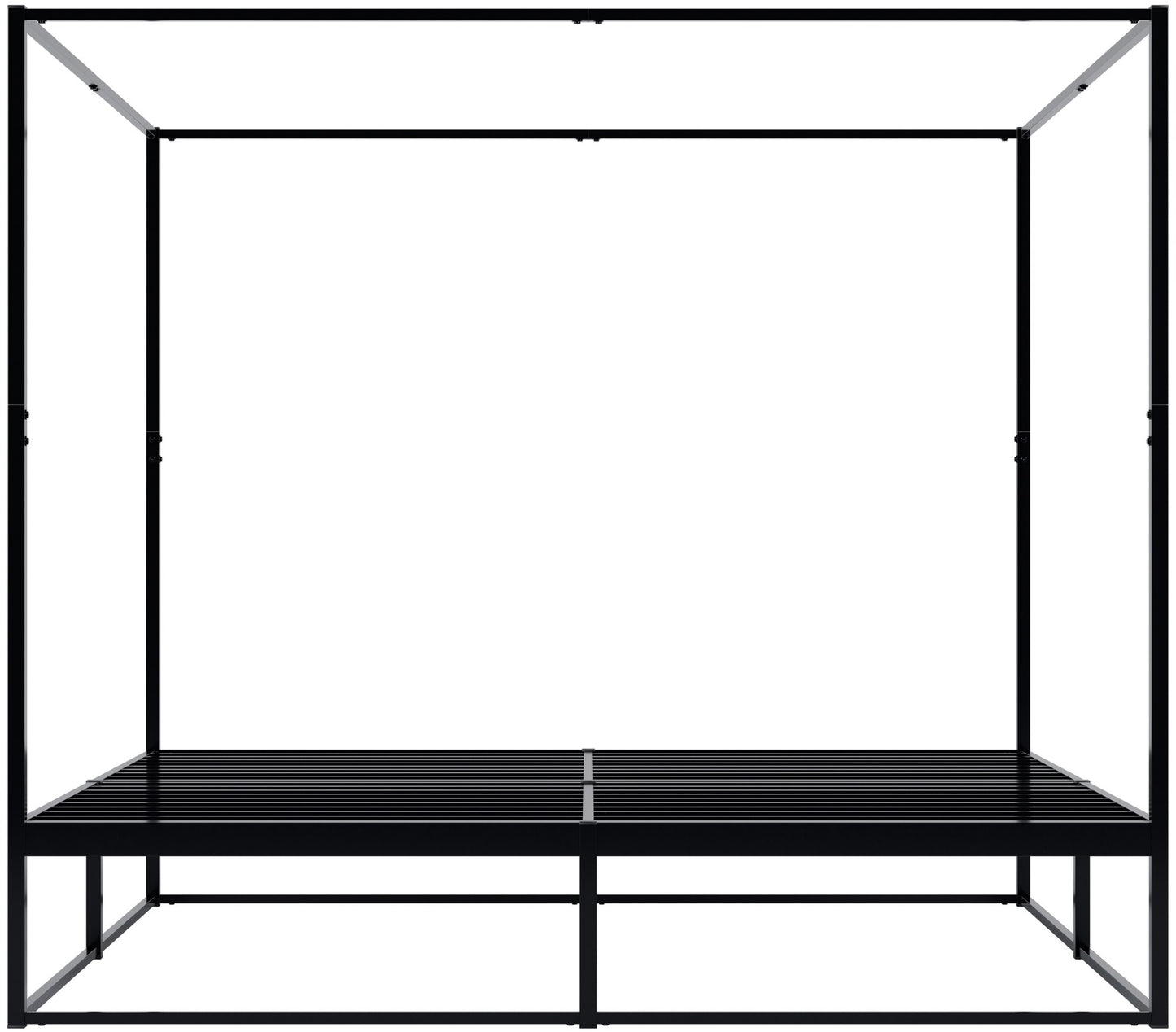 Hemelbed modern metaal zwart - meerdere maten