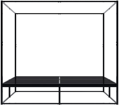 Hemelbed modern metaal zwart - meerdere maten