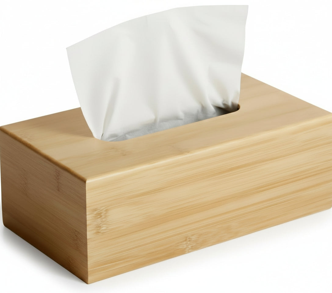 Tissue doos van bamboe - bruin