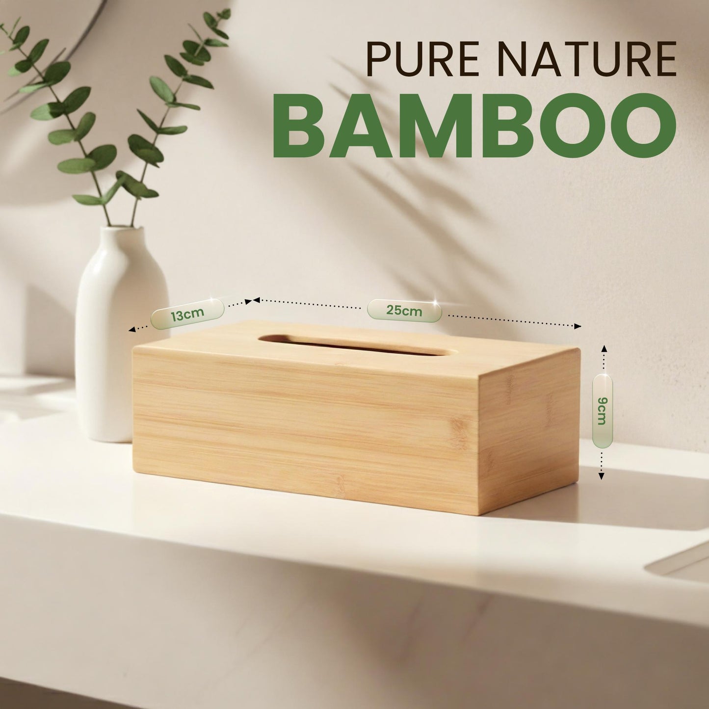 Tissue doos van bamboe - bruin