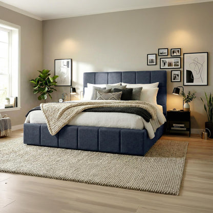 Bedframe gestoffeerd met mechanisme voor opbergruimte - meerdere maten en kleuren