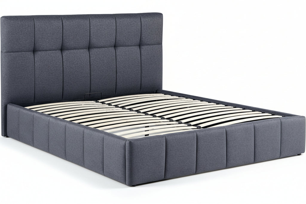 Bedframe gestoffeerd met mechanisme voor opbergruimte - meerdere maten en kleuren