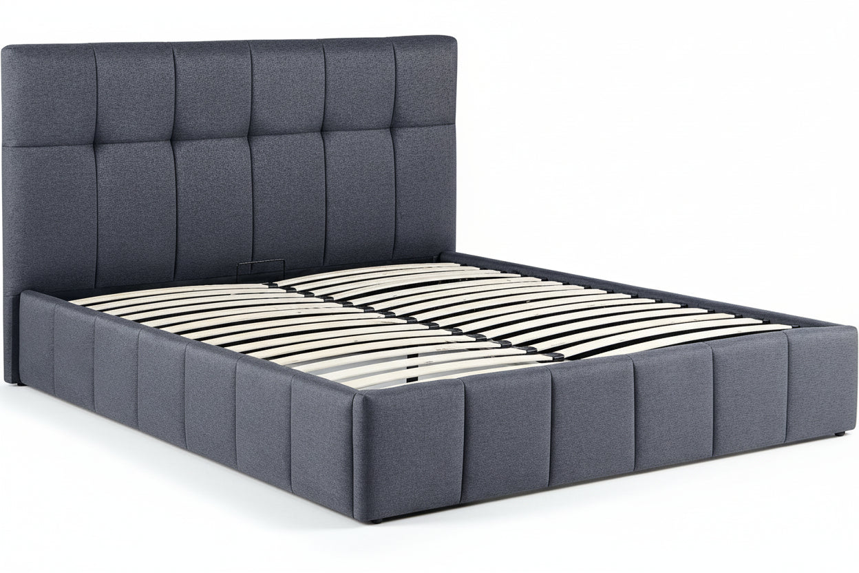 Bedframe gestoffeerd met mechanisme voor opbergruimte - meerdere maten en kleuren