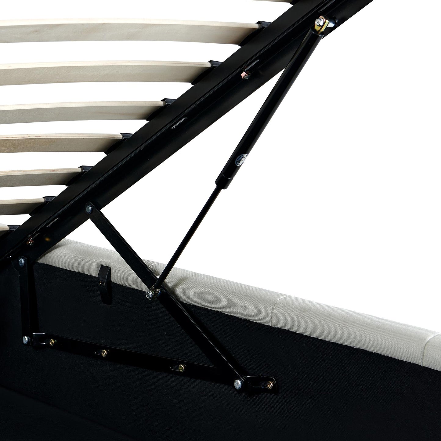 Bedframe gestoffeerd met mechanisme voor opbergruimte - meerdere maten en kleuren