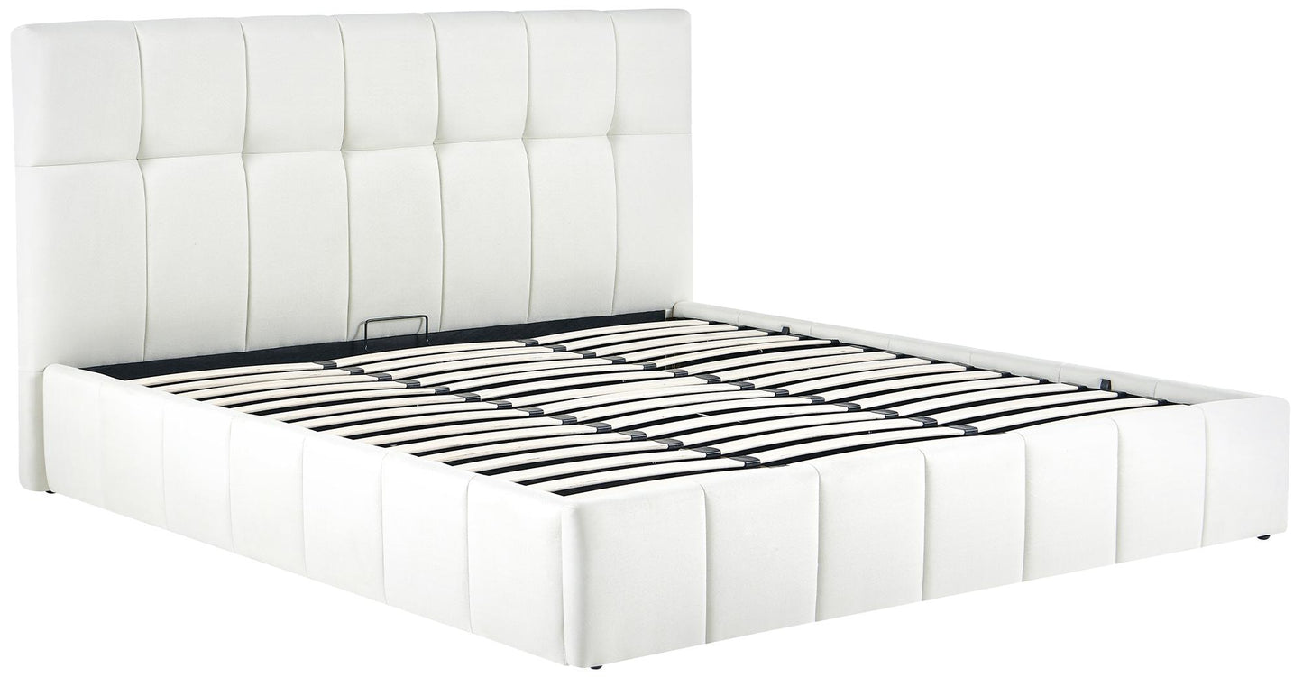 Bedframe gestoffeerd met mechanisme voor opbergruimte - meerdere maten en kleuren