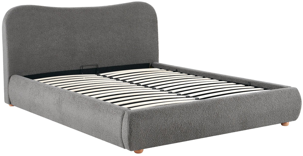 Gestoffeerd Teddy bedframe met mechanische opbergruimte - crème of grijs