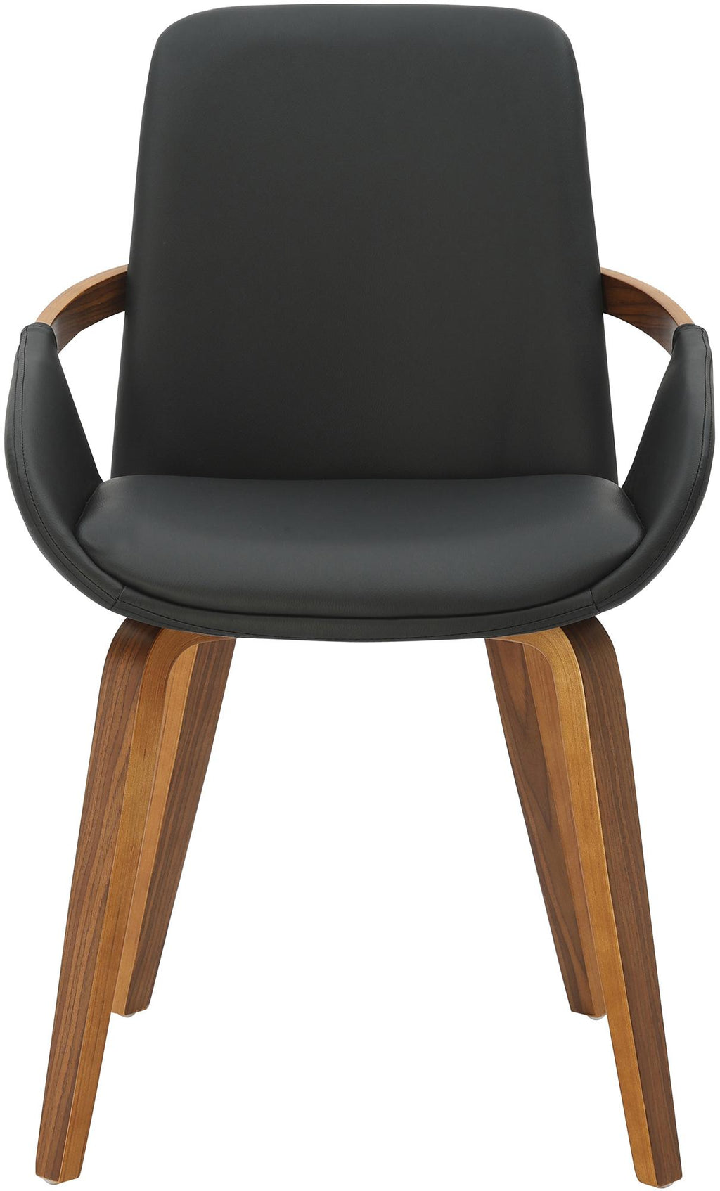 Design stoel van gebogen hout en duurzaam kunstleer - zwart en bruin