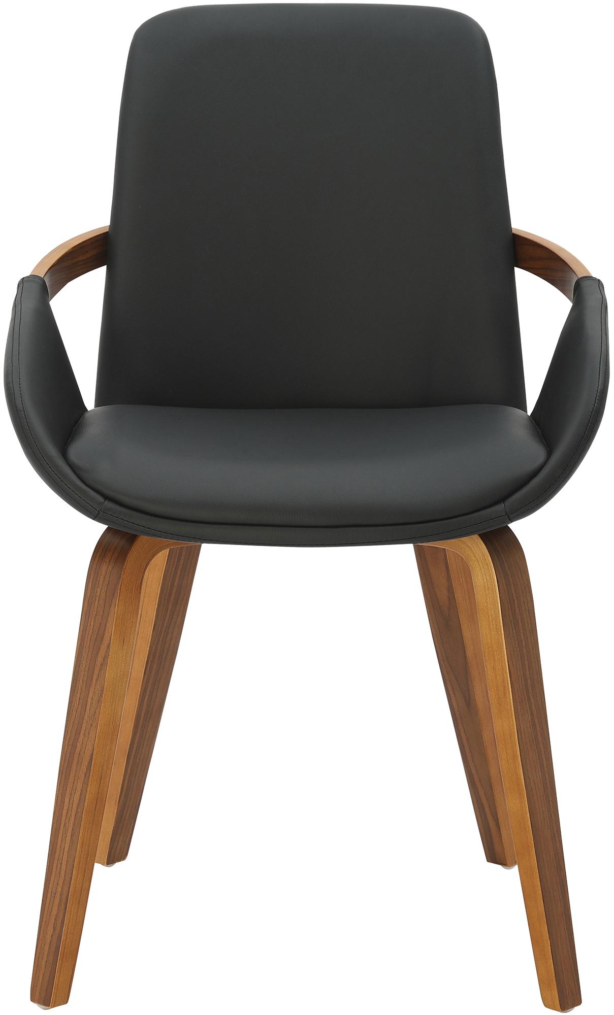 Design stoel van gebogen hout en duurzaam kunstleer - zwart en bruin