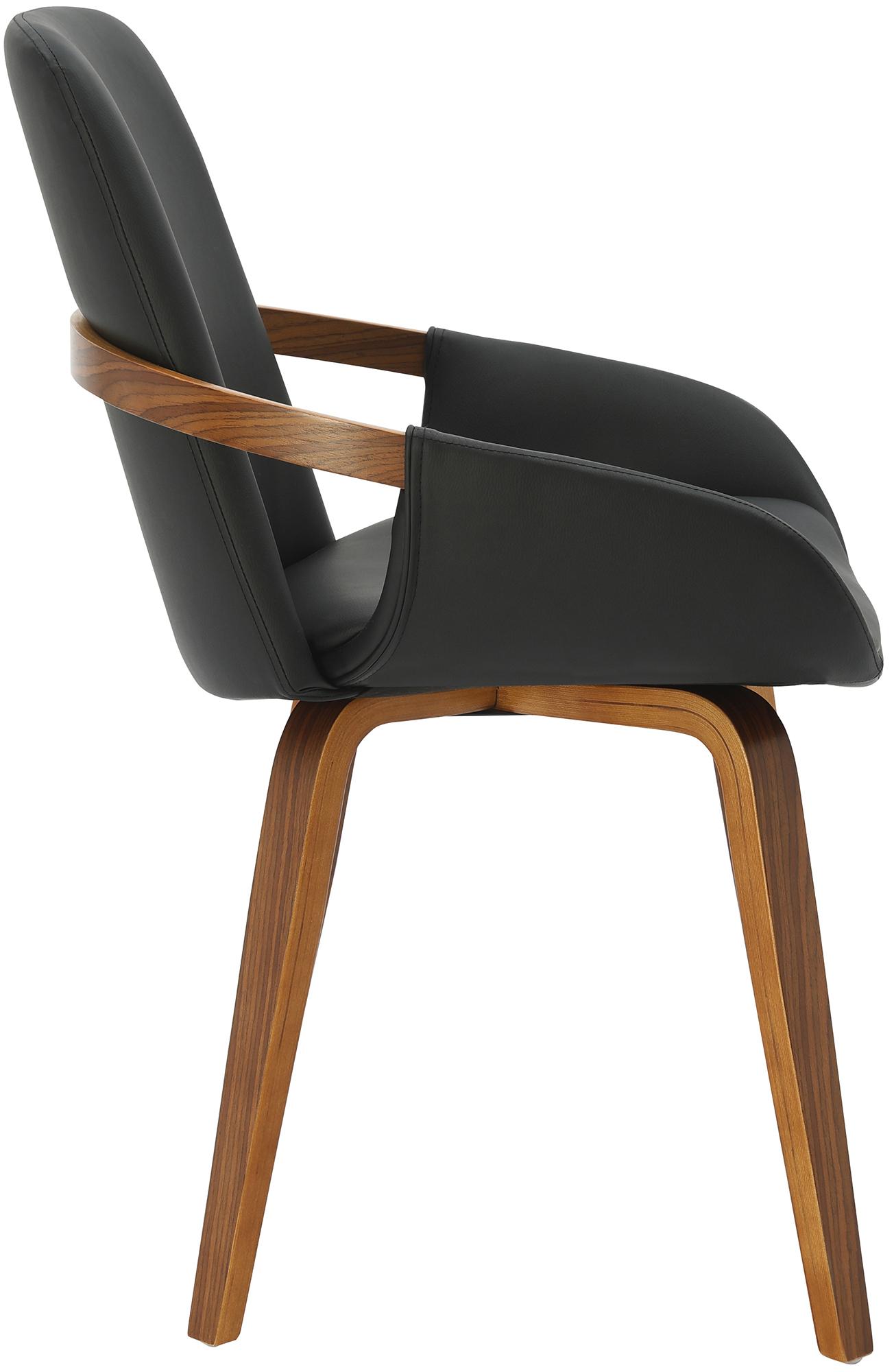 Design stoel van gebogen hout en duurzaam kunstleer - zwart en bruin