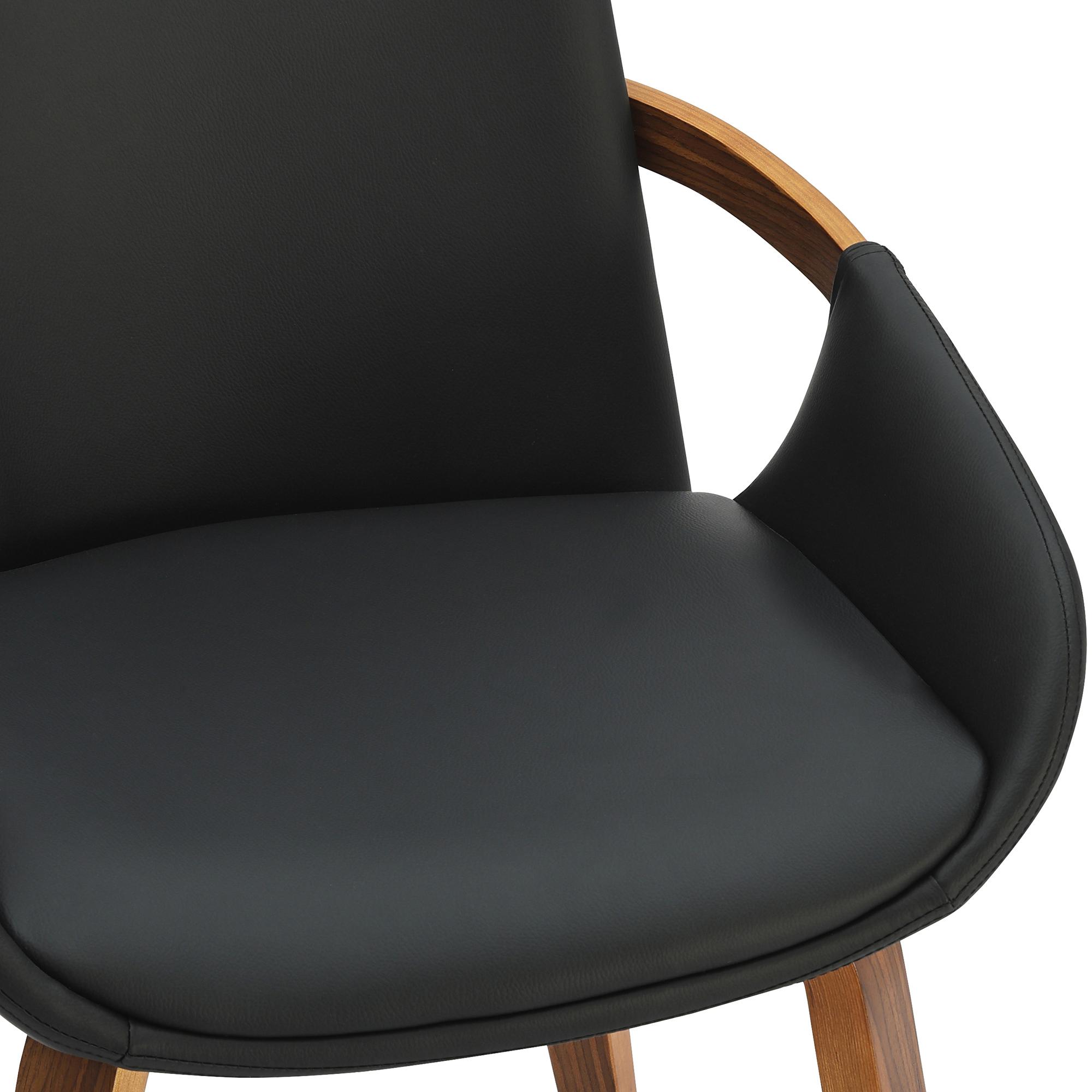 Design stoel van gebogen hout en duurzaam kunstleer - zwart en bruin