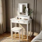 Moderne kaptafel set van Populieren hout - wit