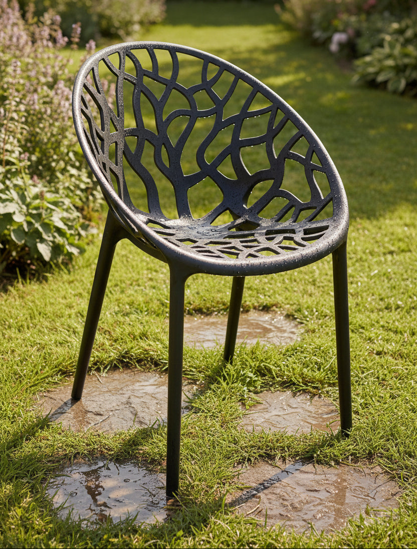 Set of 2 designer garden chairs made from recycled plastic - multiple colours