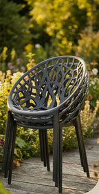 Set of 2 designer garden chairs made from recycled plastic - multiple colours