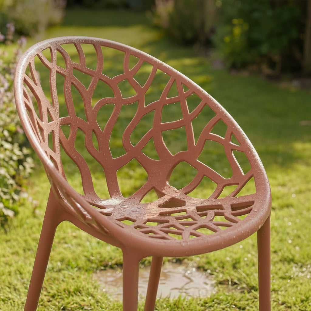 Set of 2 designer garden chairs made from recycled plastic - multiple colours