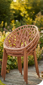 Set of 2 designer garden chairs made from recycled plastic - multiple colours