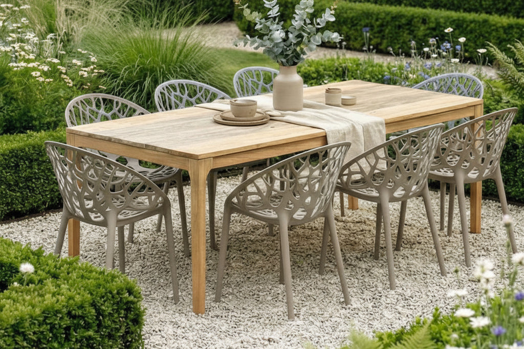 Set of 2 designer garden chairs made from recycled plastic - multiple colours