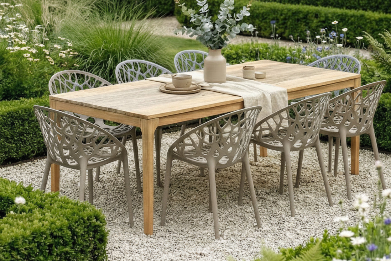 Set of 2 designer garden chairs made from recycled plastic - multiple colours