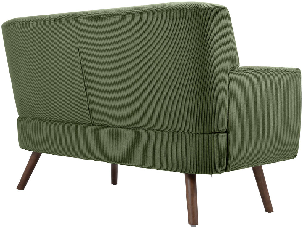Design corduroy 2-zits bank met poten van rubber hout 120 cm - meerdere kleuren