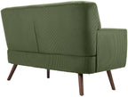 Design corduroy 2-zits bank met poten van rubber hout 120 cm - meerdere kleuren