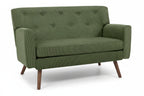 Design corduroy 2-zits bank met poten van rubber hout 120 cm - meerdere kleuren