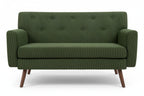 Design corduroy 2-zits bank met poten van rubber hout 120 cm - meerdere kleuren