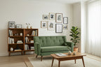 Design corduroy 2-zits bank met poten van rubber hout 120 cm - meerdere kleuren