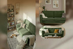 Design corduroy 2-zits bank met poten van rubber hout 120 cm - meerdere kleuren