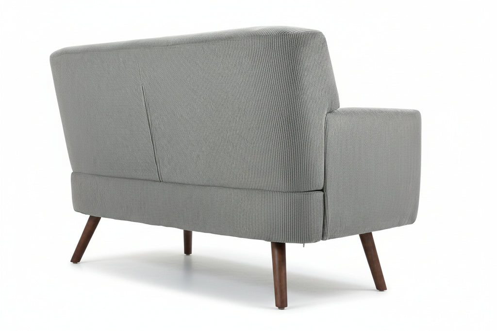 Design corduroy 2-zits bank met poten van rubber hout 120 cm - meerdere kleuren