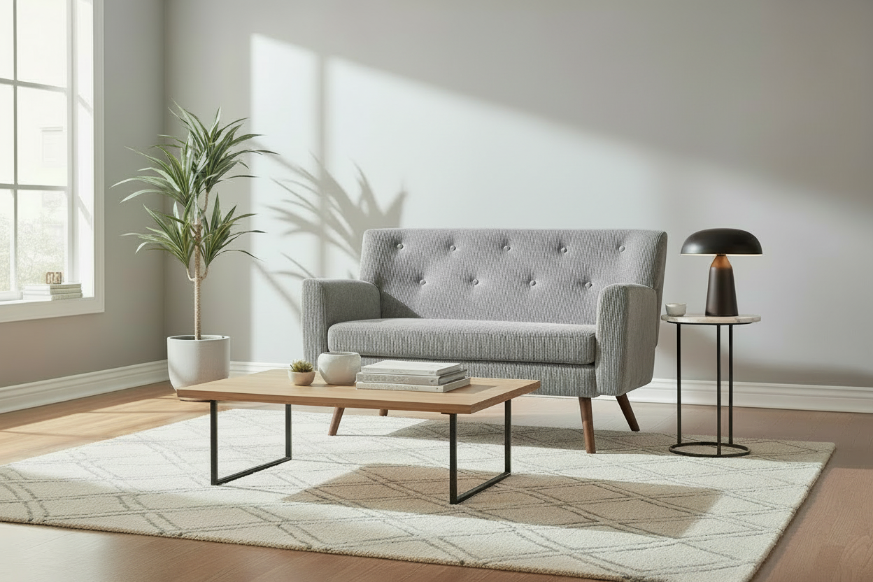 Design corduroy 2-zits bank met poten van rubber hout 120 cm - meerdere kleuren