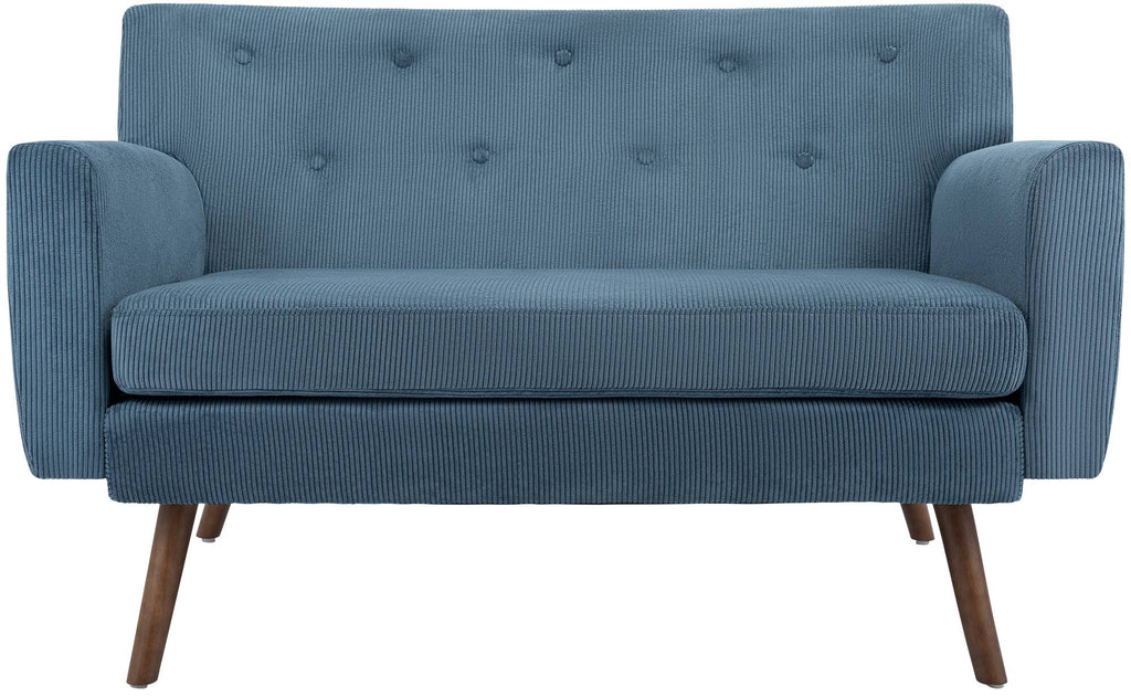 Design corduroy 2-zits bank met poten van rubber hout 120 cm - meerdere kleuren