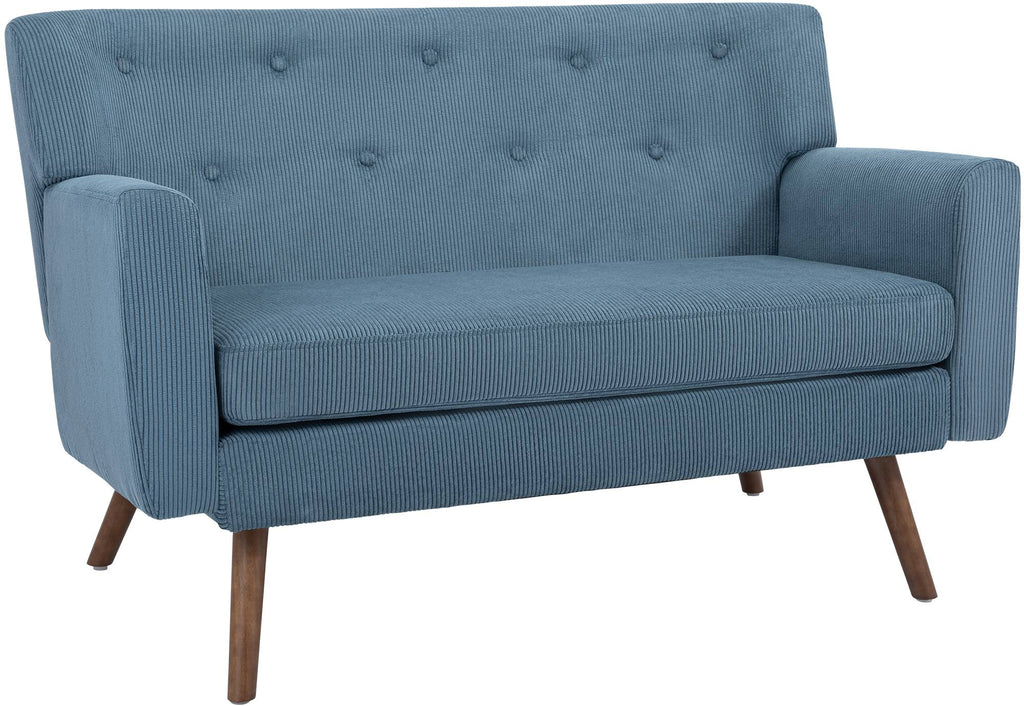 Design corduroy 2-zits bank met poten van rubber hout 120 cm - meerdere kleuren