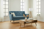 Design corduroy 2-zits bank met poten van rubber hout 120 cm - meerdere kleuren