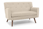 Design corduroy 2-zits bank met poten van rubber hout 120 cm - meerdere kleuren