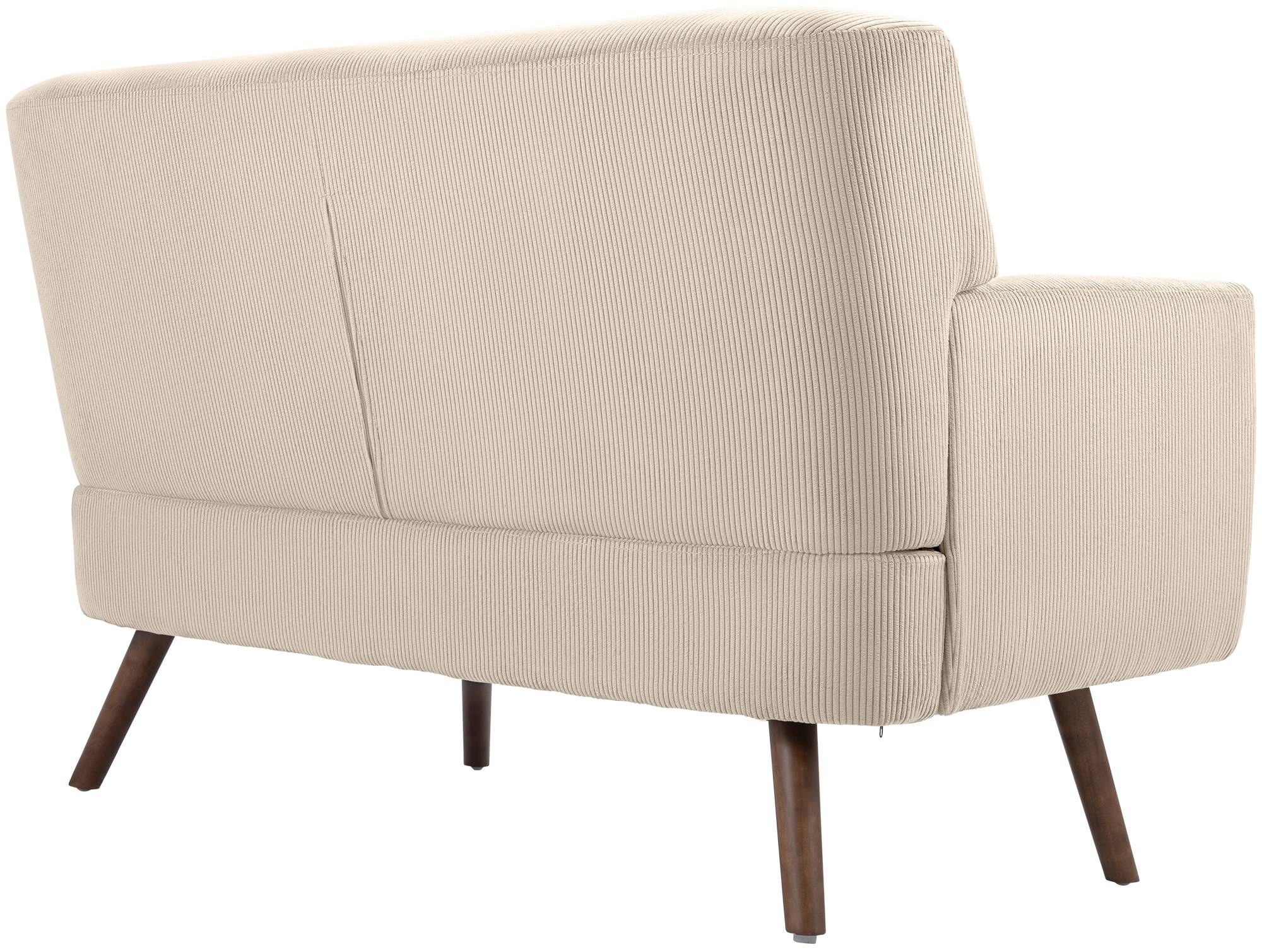 Design corduroy 2-zits bank met poten van rubber hout 120 cm - meerdere kleuren