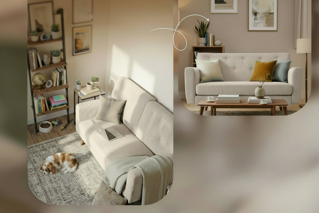 Design corduroy 2-zits bank met poten van rubber hout 120 cm - meerdere kleuren