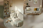 Design corduroy 2-zits bank met poten van rubber hout 120 cm - meerdere kleuren