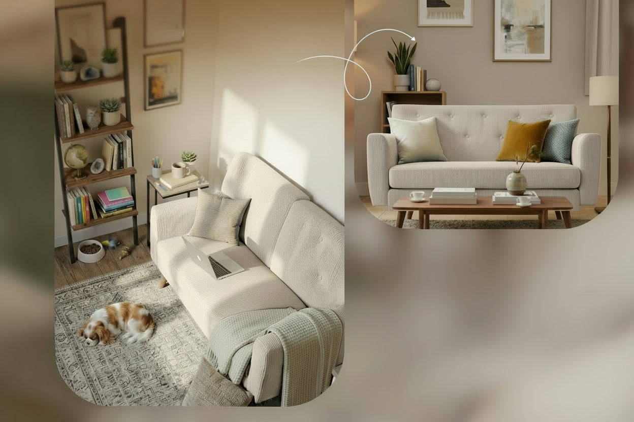 Design corduroy 2-zits bank met poten van rubber hout 120 cm - meerdere kleuren