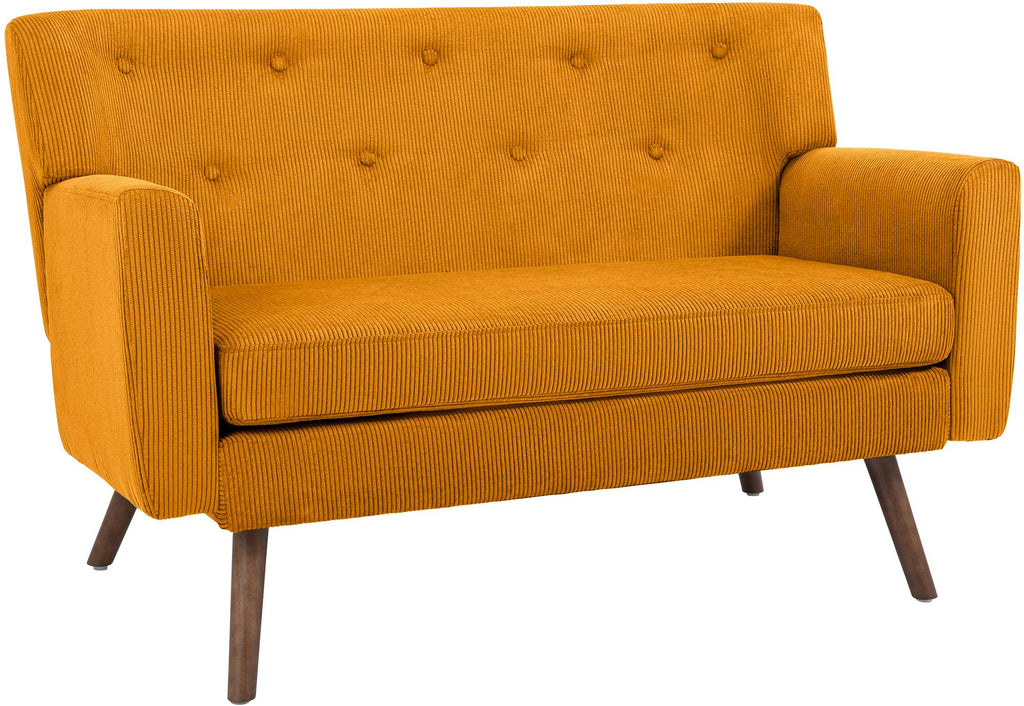 Design corduroy 2-zits bank met poten van rubber hout 120 cm - meerdere kleuren