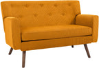 Design corduroy 2-zits bank met poten van rubber hout 120 cm - meerdere kleuren