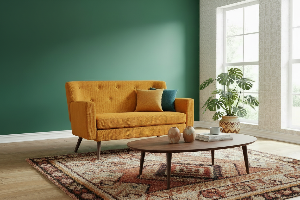 Design corduroy 2-zits bank met poten van rubber hout 120 cm - meerdere kleuren