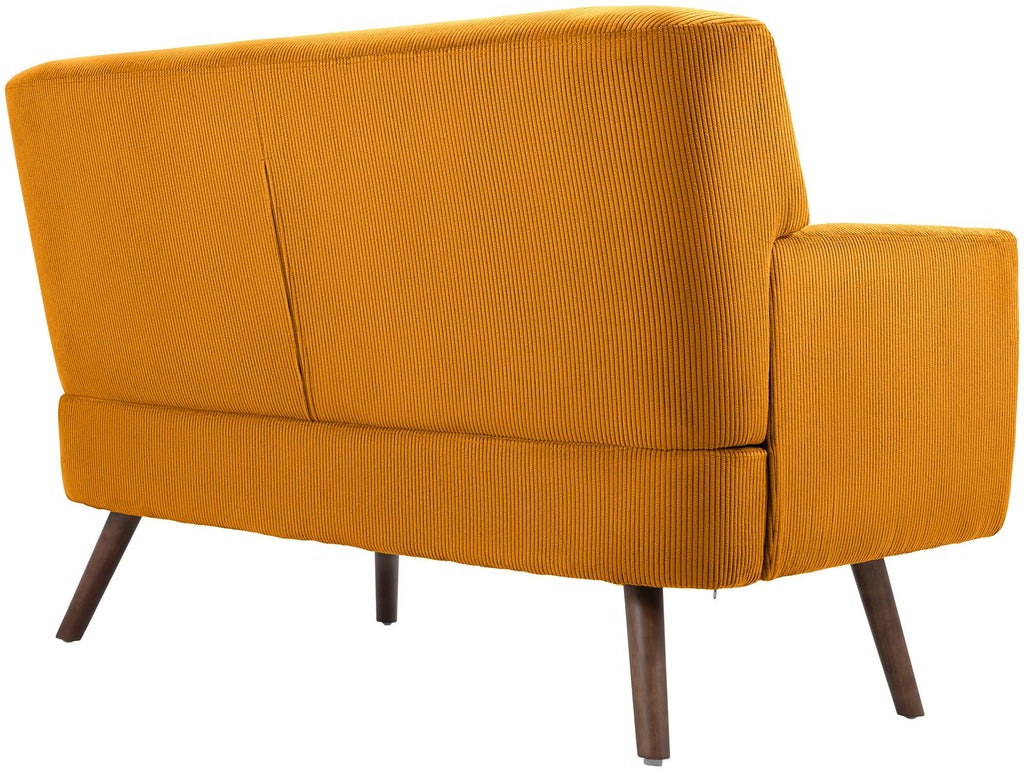 Design corduroy 2-zits bank met poten van rubber hout 120 cm - meerdere kleuren