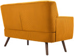 Design corduroy 2-zits bank met poten van rubber hout 120 cm - meerdere kleuren