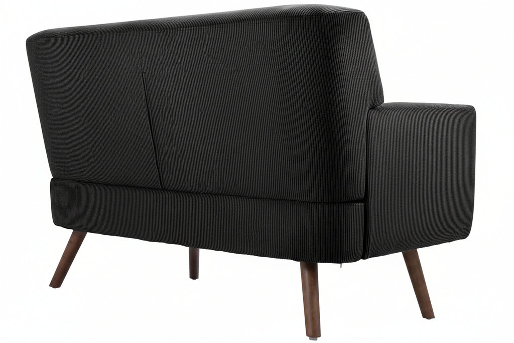Design corduroy 2-zits bank met poten van rubber hout 120 cm - meerdere kleuren