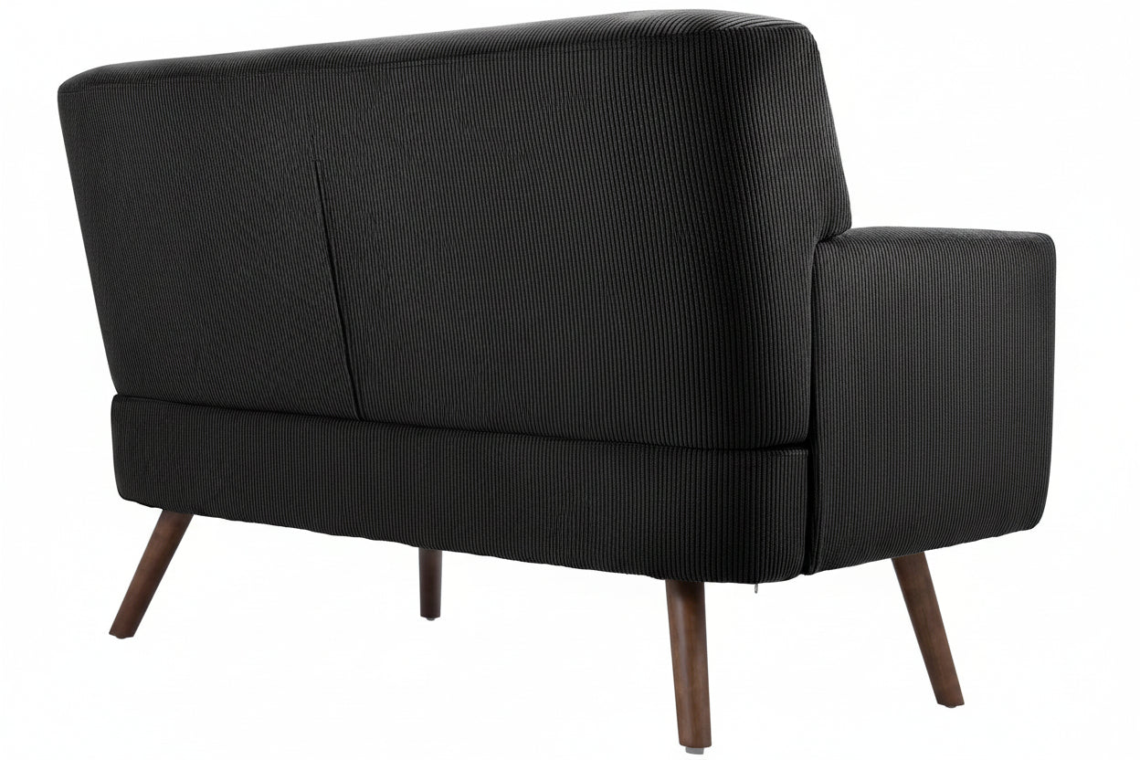 Design corduroy 2-zits bank met poten van rubber hout 120 cm - meerdere kleuren